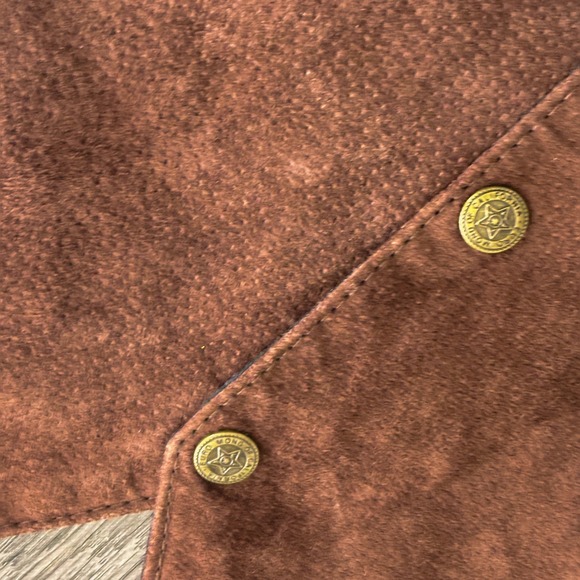 Scully Boar Suede Leather Western Vest Mens M Western Style Star Buttons 504 - Picture 3 of 6